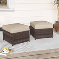 SUNSITT Outdoor Patio Ottoman Set of 2, All Weather Rattan Outdoor Ottoman Set by SUNSITT%7CPerfectYourOutdoorLiving