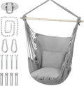 MoNiBloom Hammock Chair Hanging Rope Swing w/2 Cushions, Boho Macrame Hanging by Monibloom