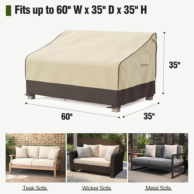 MR. COVER Outdoor Couch Cover Waterproof, Patio Furniture Covers - Image 2