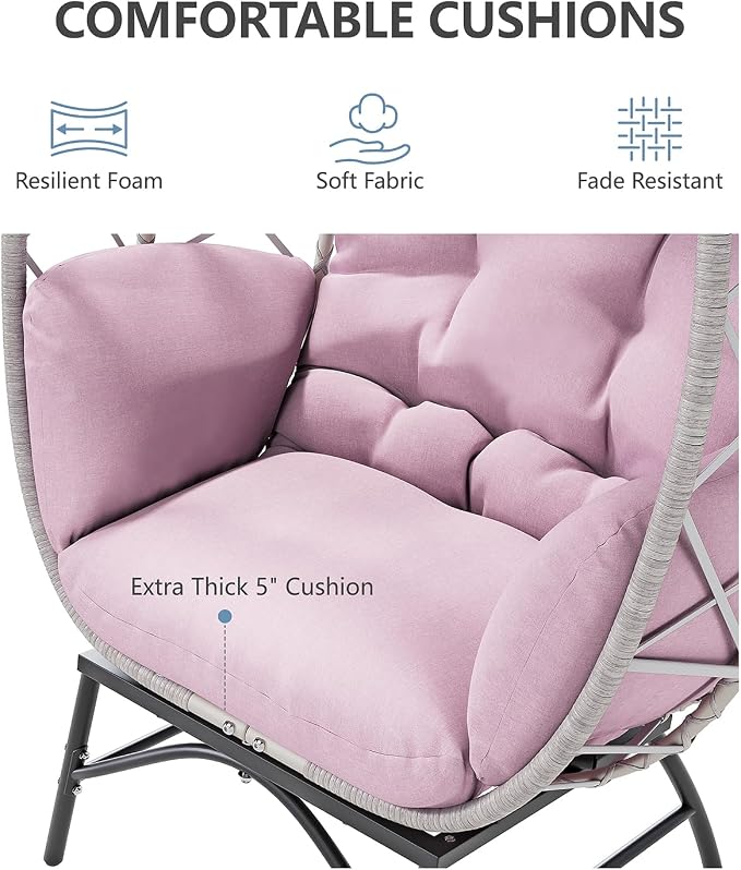 SWITTE Wicker Egg Chair Outdoor, Oversized Patio Lounge Chairs - Image 6