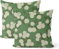Sage Green Spring Pillow Covers 20x20 Inch 2 Pcs Yellow Hydrangea Flower Decor by DAFENA
