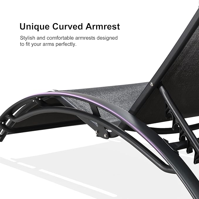 PURPLE LEAF Patio Oversized Chaise Lounge Chair Set - Image 3