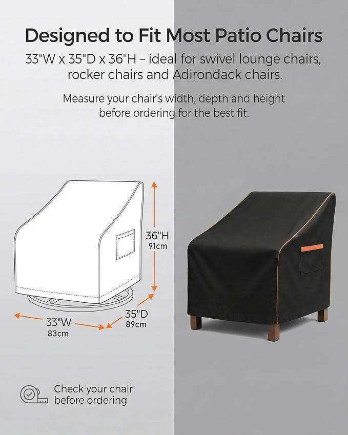 Outdoor Waterproof Patio Chair Covers, Heavy Duty Oxford Coating Weather - Image 3