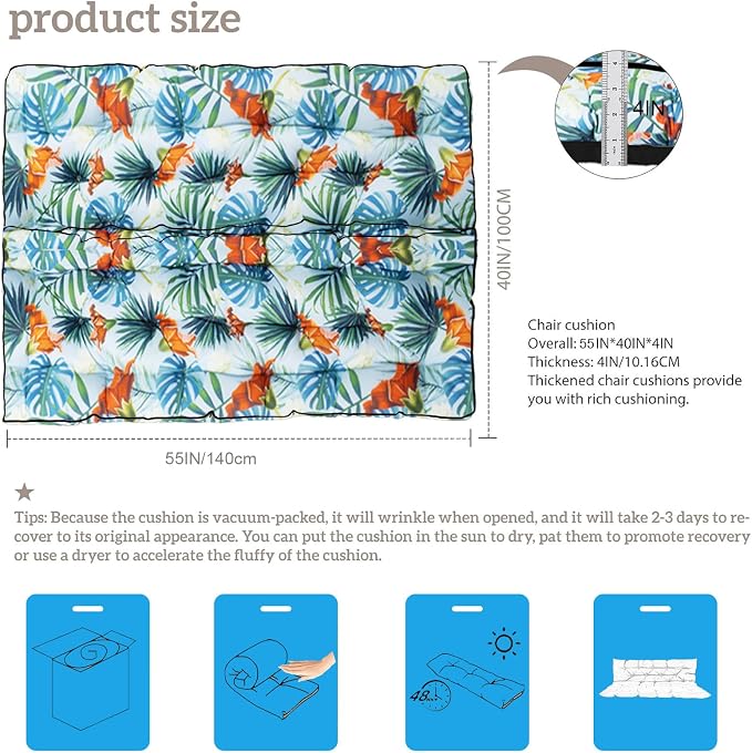 Outside Benches Cushion with Backrest, Thicken Waterproof Swing Cushions 2/3 - Image 3