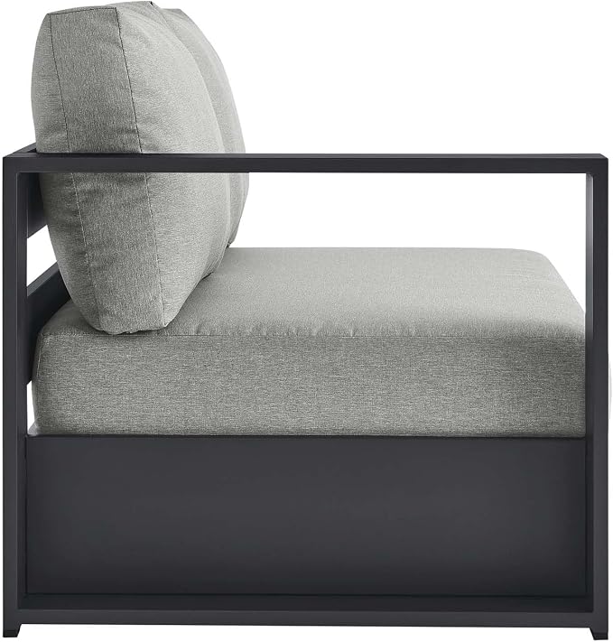 Modway Tahoe Aluminum Modular Left-Facing Outdoor Patio Loveseat Gray - Image 4