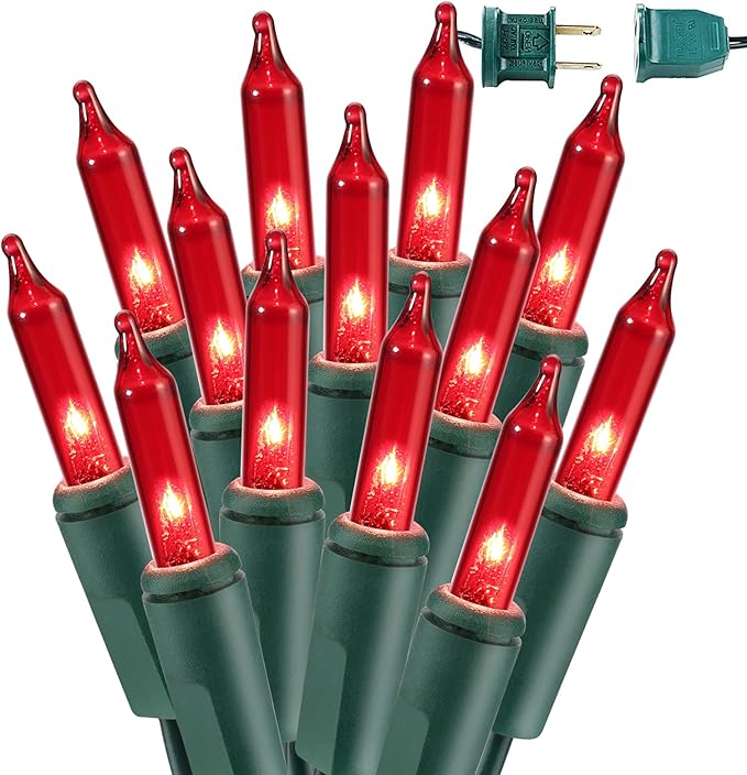BrizLabs Red Christmas String Lights, 69.6ft 300 Count Incandescent Christmas by BrizLabs