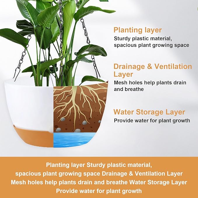 8/10/12 inch Hanging Planters for Indoor Outdoor Plants - Image 7
