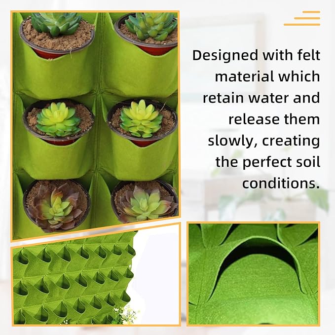 LITLANDSTAR Hanging Vertical Wall Planter, 72 Pockets, 100cm x 100cm, - Image 3