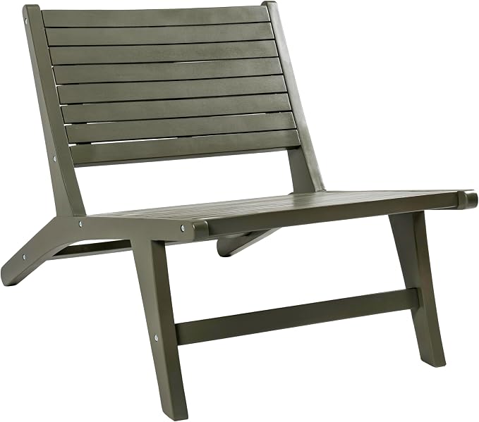 JONATHAN Y PAT2000D Leo Mid-Century Modern Wood Armless Outdoor Lounge Chair by JONATHANY