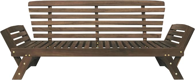 Outdoor Adjustable Patio Wooden Daybed Sofa Chaise Lounge - Image 5