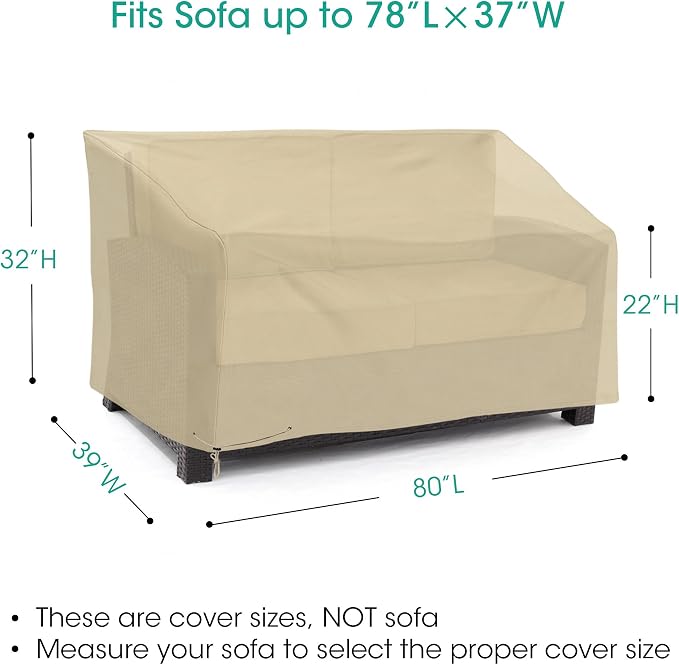 SunPatio Outdoor Patio Sofa Cover - Image 2