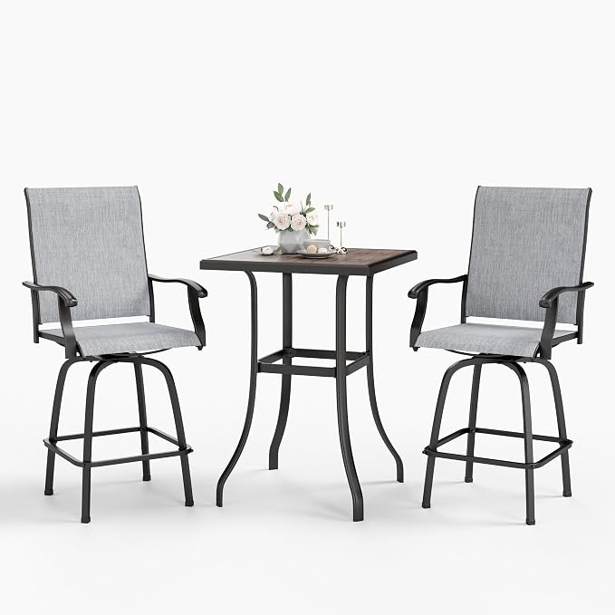 Sophia & William Outdoor Bar Set, Patio Bar Table and Chairs Set, Bar Height by SophiaWilliam