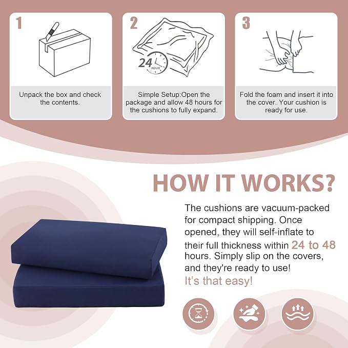 7-Piece Patio Furniture Cushions Set, Replacement Outdoor Cushions - Image 6