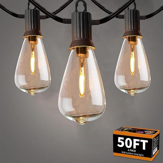 ZOTOYI Outdoor String Lights 50 FT, Waterproof IP65 Outside Light by ZOTOYI