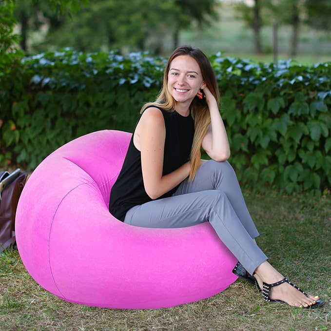 Realspring Inflatable Bean Bag Chairs Outdoor Blow up Camping Chairs Inflatable - Image 6