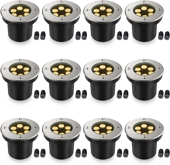 JESLED Outdoor Landscape Lights, 6W LED In Ground Well Lights, 12V 24V 3000K by JESLED
