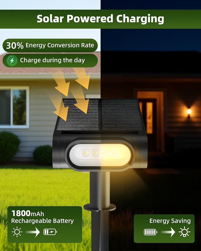 EZVALO Solar Spot Lights Outdoor IP67 Waterproof, Adjustable Solar Landscape - Image 3
