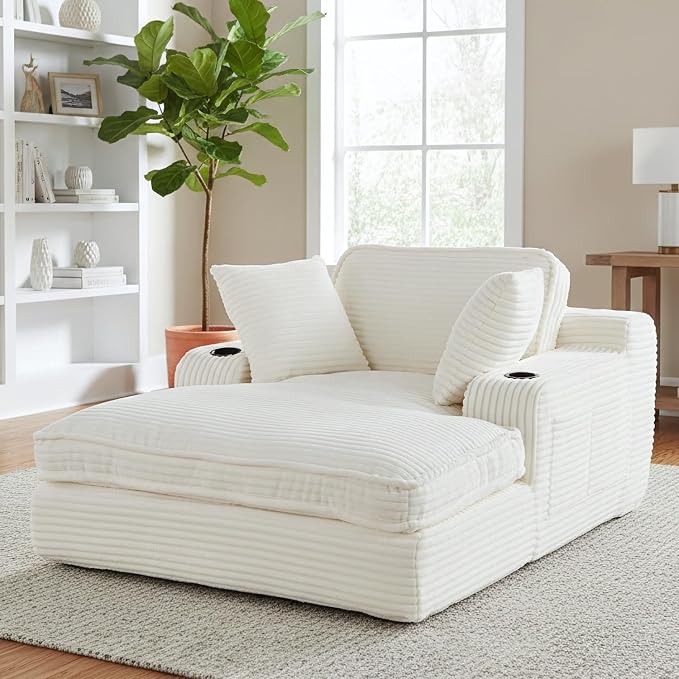 67" Oversized Chaise Lounge Chair Indoor, Soft Boneless Cloud Couch - Image 9