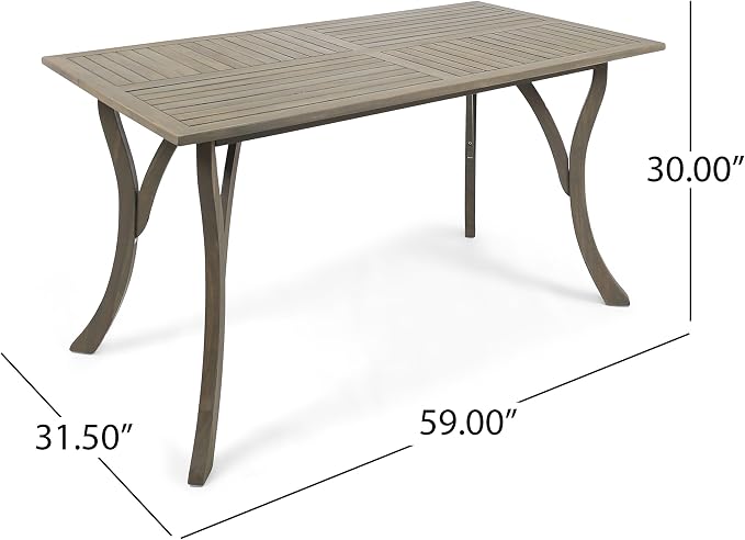 Christopher Knight Home Jaden Outdoor Acacia Wood Rectangular Dining Table - Image 3