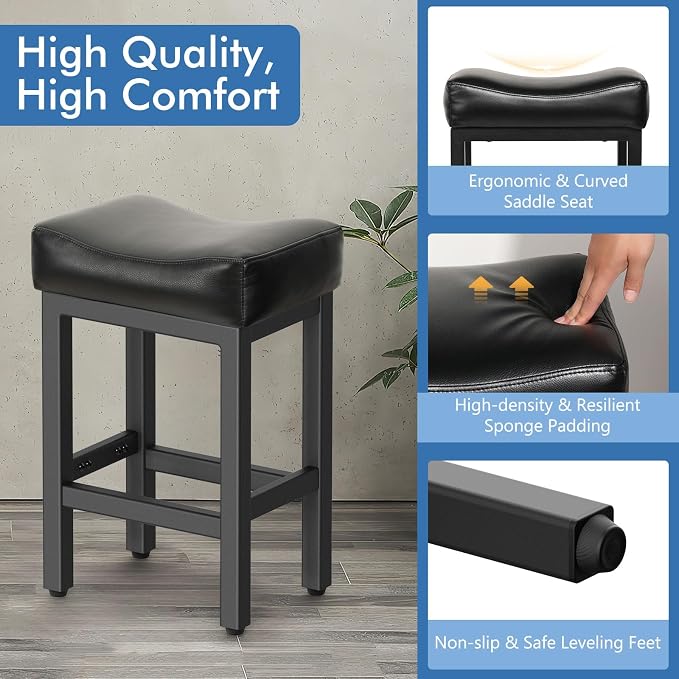 Counter Height Bar Stools Set of 2, 24 Inch Barstools - Image 3