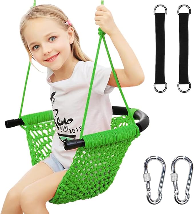Hi-Na Tree Swing for Kids, Adjustable Toddler Rope Swing Seat by Hi-Na