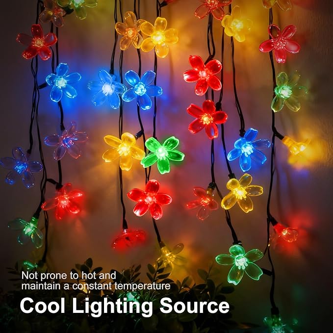 60 LED Solar String Lights Outdoor Waterproof Flower Fairy Lights - Image 6