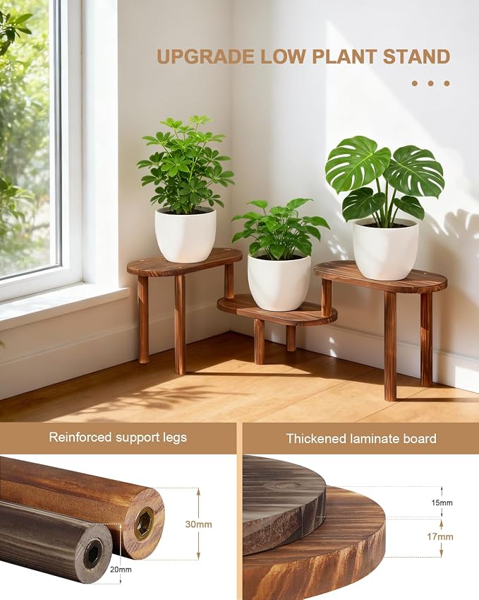 Concave Plant Shelf Indoor, 3 Tiers Deformable Oval Plant Stand, Heavy Duty - Image 4