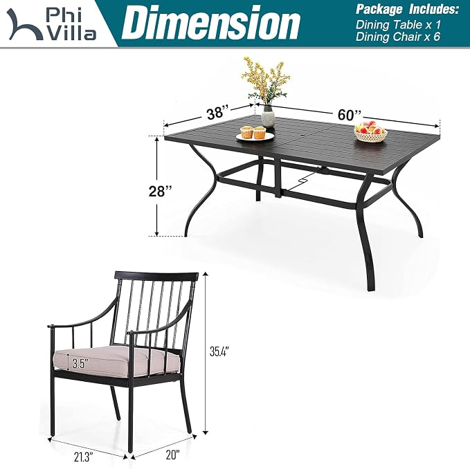PHI VILLA 7 Piece Outdoor Dining Set - Image 9