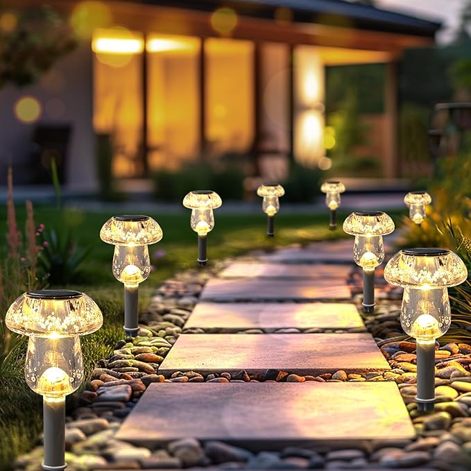 Solar Lights Outdoor, 8 Pack Mushroom Lights Outside Waterproof, Solar Powered - Image 6