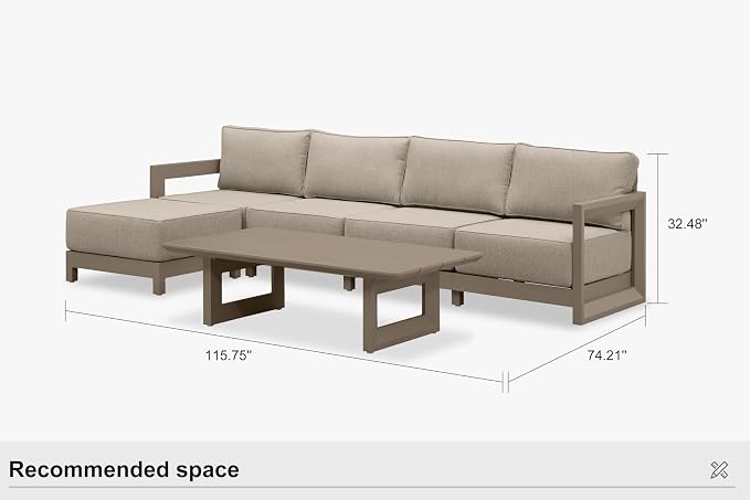 PURPLE LEAF Patio Furniture Set L-Shaped Outdoor Couch - Image 9