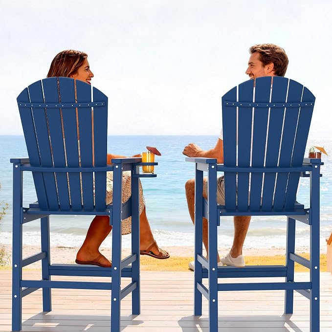 VINGLI Tall Adirondack Chairs Set of 2, All-Weather Plastic Adirondack Chair - Image 7