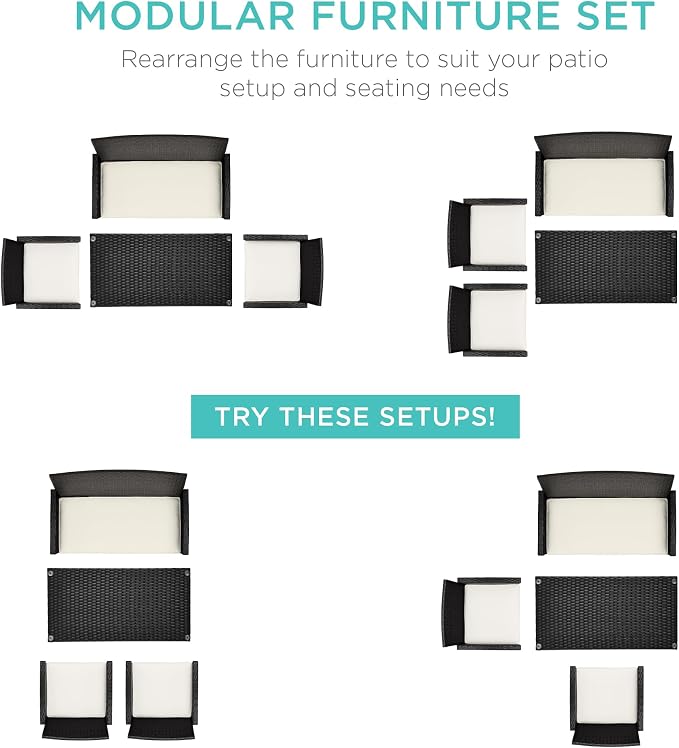 Best Choice Products 4-Piece Outdoor Wicker Patio Conversation Furniture Set - Image 2