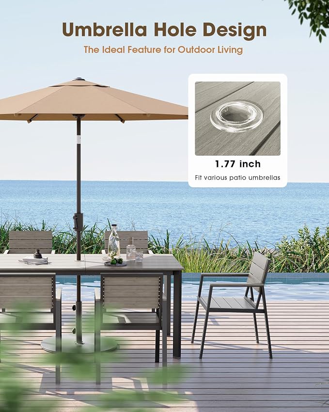 Outdoor Patio Dining Set for 4，Aluminum & HDPS Patio Table and Chairs Set - Image 3