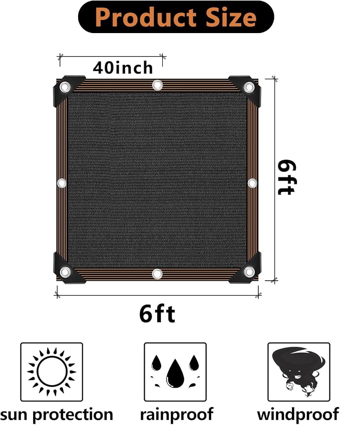 90% Black Shade Cloth, Durable Mesh Tarp - Image 2