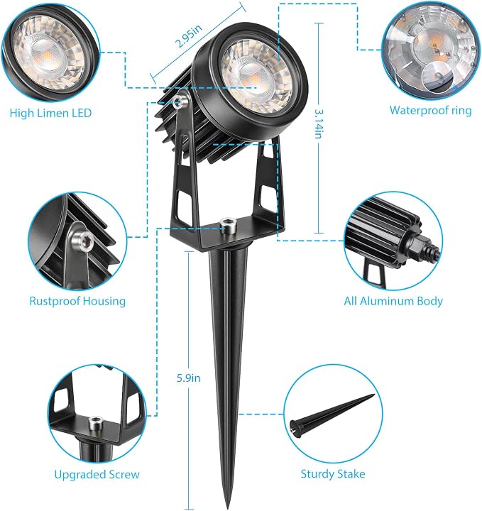 All-in-One Low Voltage Landscape Lighting Kit, 8 Pack Landscape Lights - Image 7