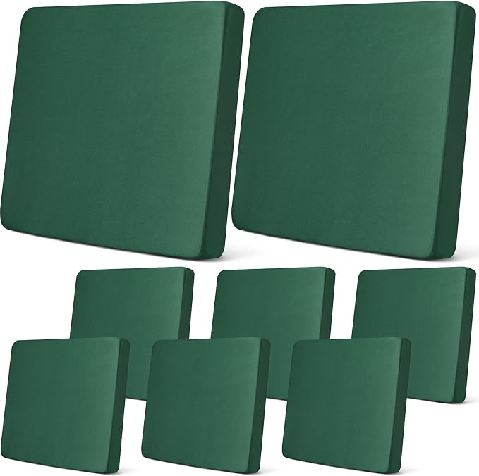 Newwiee 8Pcs Patio Cushion Covers Stretch Outdoor Cushion Cover Replacement by Newwiee