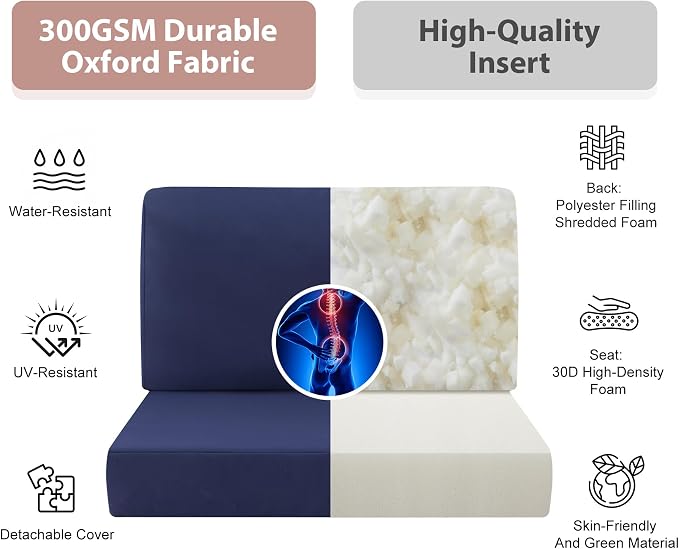 9-Piece Patio Furniture Cushions Set, Replacement Outdoor Cushions - Image 4