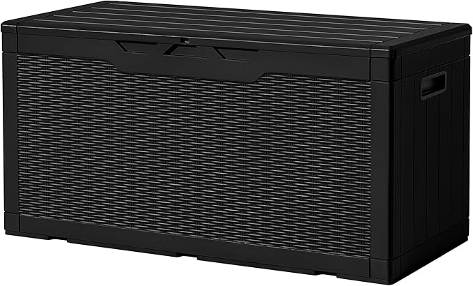 Devoko 97 Gallon Deck Box, Waterproof Resin Outdoor Storage Box by DEVOKO