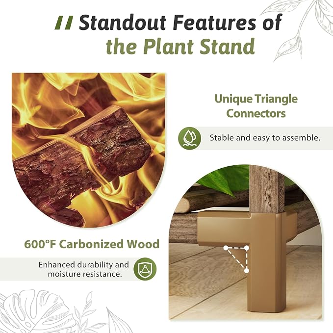 Plant Stand Indoor Outdoor 63" Tall Plant Shelf - Image 4