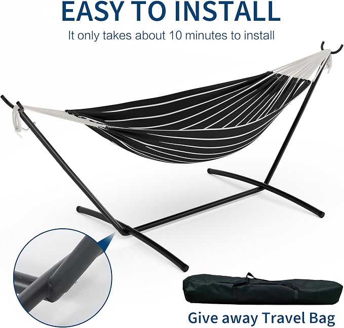 GAOMON Double Hammock with Stand, 450 lb Capacity, Adjustable Portable Hammock - Image 6
