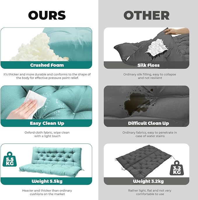 Porch Swing Cushions, Patio Swing Cushions Waterproof - Image 6