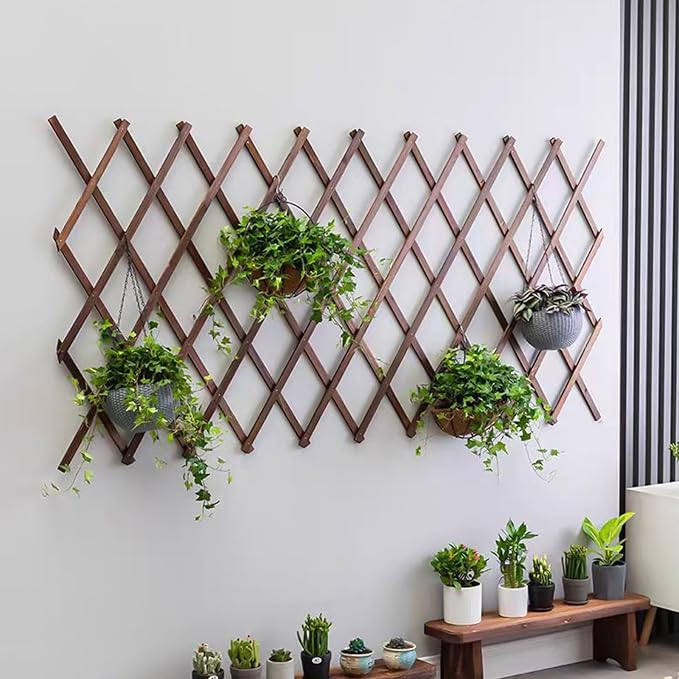 Expandable Garden Trellis, Wooden Lattice Fence Wall Panel Lattice Panels - Image 6