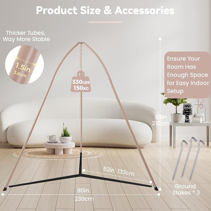 Tripod Hammock Chair Stand for Multi-Use, Heavy-Duty Sensory Swing Stand for - Image 6