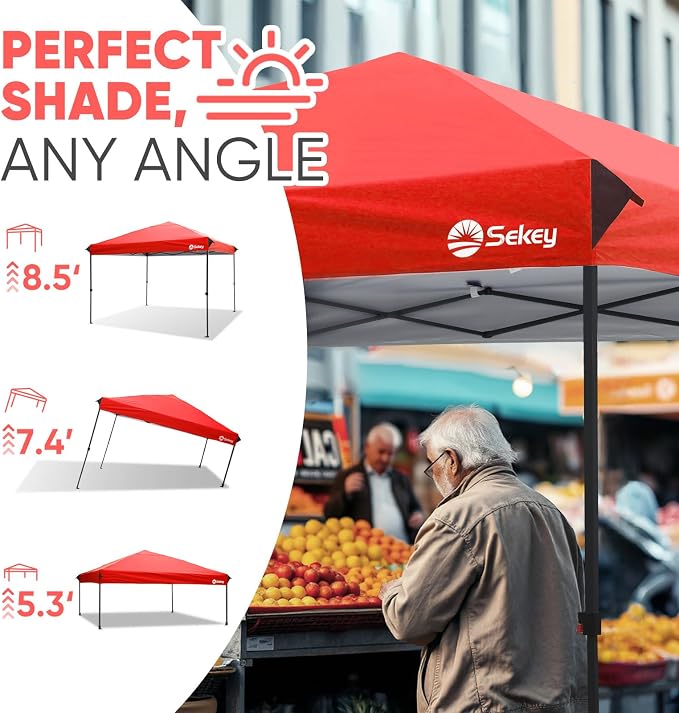 Sekey 10x10 Instant Pop Up Canopy – One Push Setup Easy Up Gazebo; 99% UV - Image 5