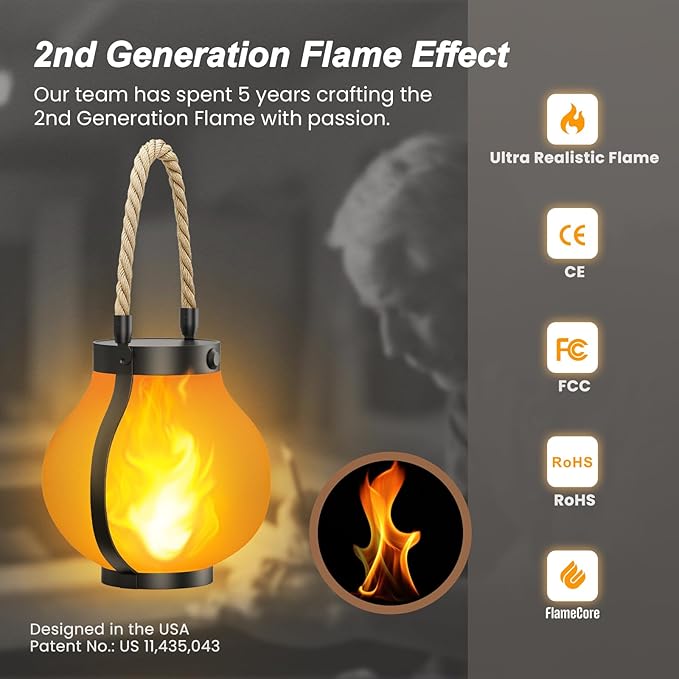 Hompavo Larger Gen2 Solar Lanterns Outdoor, Dual Charging & 2-Mode - Image 2