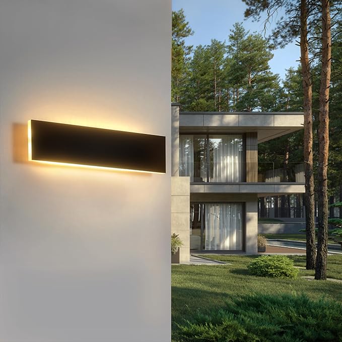 Outdoor Wall Light LED Long Wall Sconce 7.88in Ip65 Waterproof Black Modern by YCMGEAD