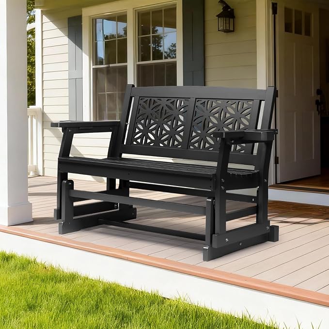 VINGLI Fir Wood Outdoor Glider - Image 2