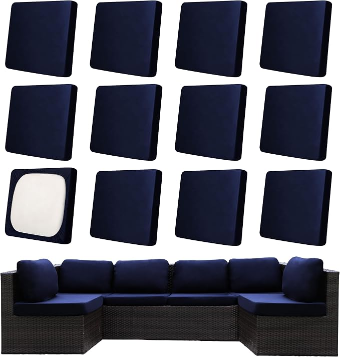12Pcs Patio Cushion Covers, Outdoor Cushions Covers, Stretch Cushion Covers by Unknown