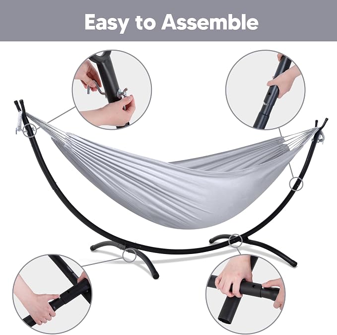 SUNCREAT Stand Alone Hammocks for Outside, 2 Person Self Standing Hammock - Image 4