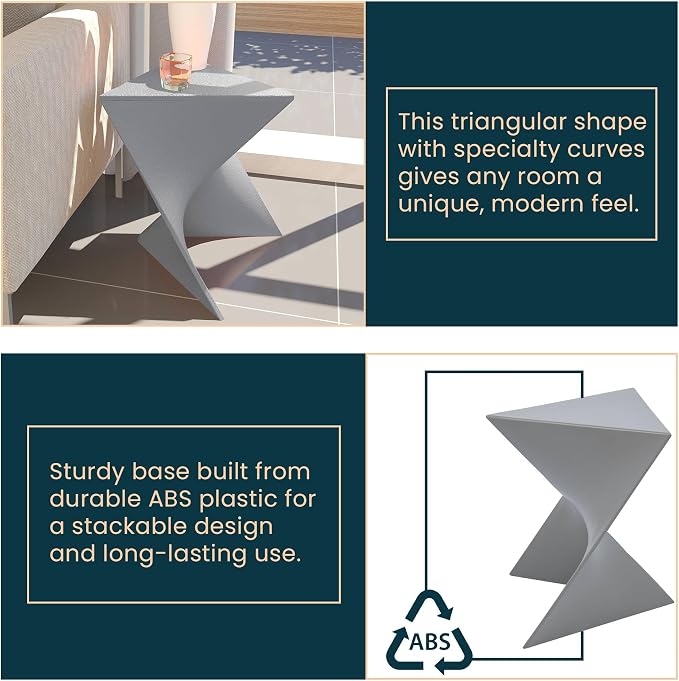 LeisureMod Modern Grey Accent Side Table - Image 5